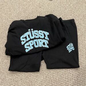 stussy sport crewneck and sweatpants set
